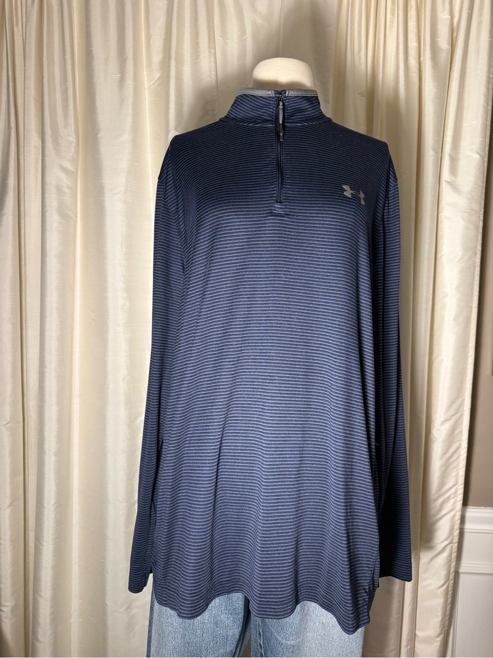 Under Armour Navy and Light Gray Quarter Zip Pullover